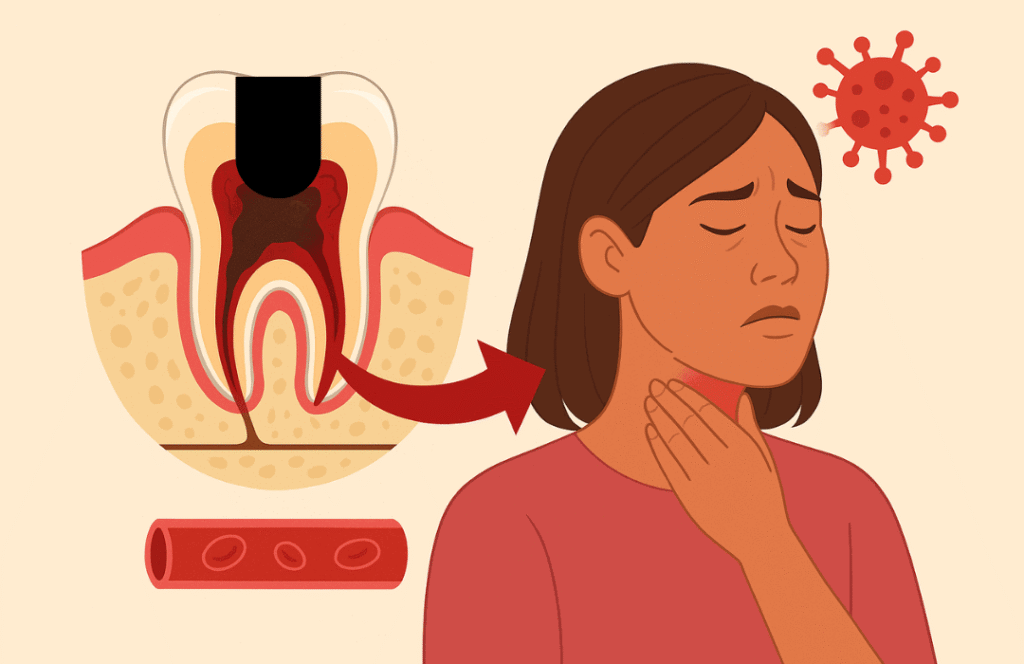 image show a sepsis caused by a tooth infection